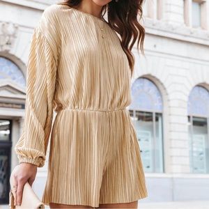 Gold metallic romper